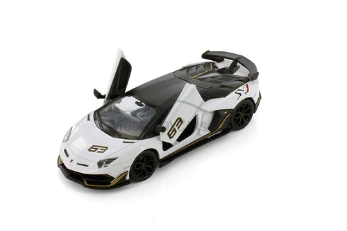 Lamborghini Aventador SVJ, White - Showcasts 68269D - 1/24 scale Diecast Model Toy Car