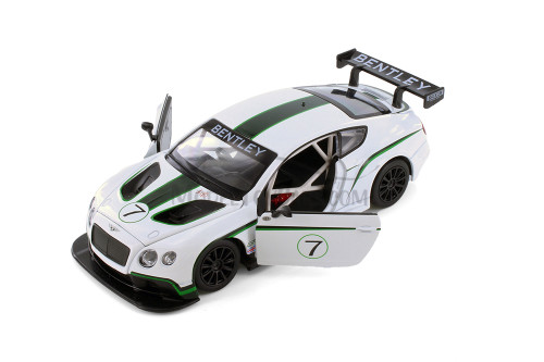 Bentley Continental GT3 Concept, White - Showcasts 68266D - 1/24 scale Diecast Model Toy Car