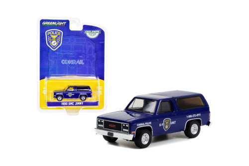 1990 GMC Jimmy - Conrail Police K-9 Unit, Dark Blue - Greenlight 30332/48 - 1/64 scale Diecast Car