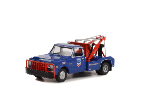 1969 Chevy  C-30 Dually Wrecker Truck, Dark Blue - Greenlight 46100A - 1/64 scale Diecast Car