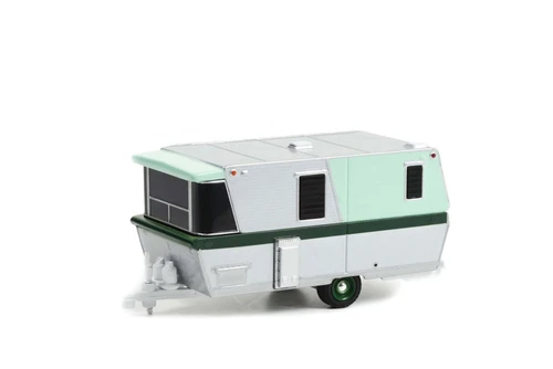 1962 Holiday House Travel Trailer, Silver - Greenlight 34120A/48 - 1/64 scale Diecast Model Toy Car