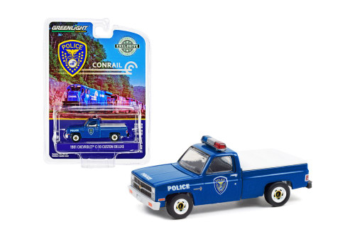 1981 Chevy C-10 Custom Deluxe, Blue/White - Greenlight 30278 - 1/64 scale Diecast Car