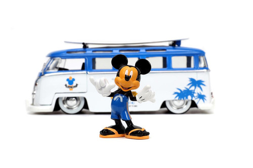 1962 Volkswagen T1 Bus w/ Mickey Mouse Figure  - Jada Toys 33179 - 1/24 scale Diecast Car