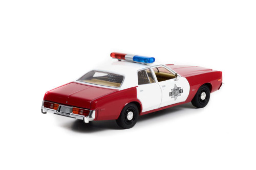 1977 Dodge Monaco Finchburg County Sheriff, Red/White - Greenlight 84106 - 1/24 Scale Diecast Car