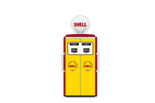 1954 Tokheim 350 Twin Gas Pump, Shell Oil - Greenlight 14120C/24 - 1/18 scale Diecast Accessory