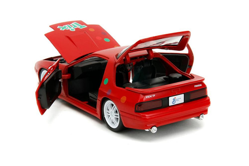 1985 Mazda RX-7 RHD w/ Trix Rabbit Diecast Figure, Red - Jada Toys 32199 - 1/24 scale Diecast Car