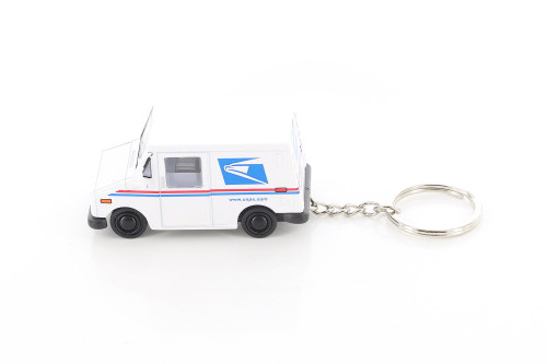 United States Postal Service (USPS) Long Live Postal Mail Delivery Vehicle (LLV) Key Chain, White - Kinsmart 2547DK - 1/72 scale Diecast Model Toy Car