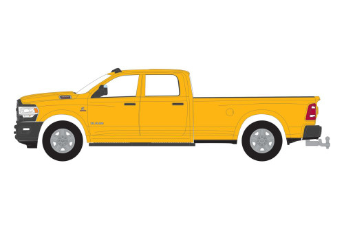 2021 Dodge Ram 3500 Tradesman Pickup, Yellow - Greenlight 35240E - 1/64 Scale Diecast Car
