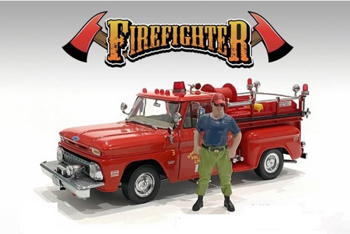 Firefighters - Off Duty, Blue - American Diorama 76421 - 1/24 Scale Figurine - Diorama Accessory