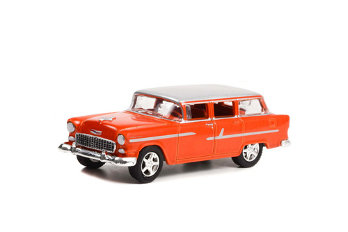 1955 Chevy Handyman Custom Wagon, Orange - Greenlight 37260A/48 - 1/64 Scale Diecast Model Toy Car