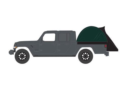 2021 Jeep Gladiator High Altitude w/Bed Tent, Black - Greenlight 38030E/48 - 1/64 Scale Diecast Car