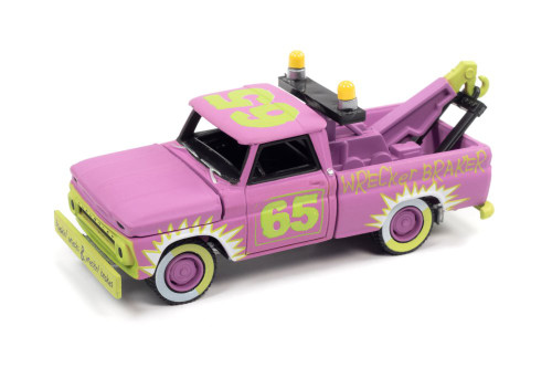 1965 Chevy Truck Tow Truck, Matte Purple - Johnny Lightning JLSP209 - 1/64 Scale Diecast Car