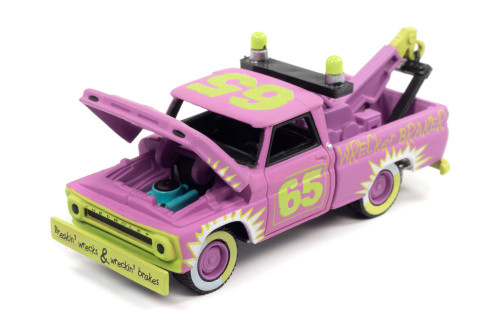 1965 Chevy Truck Tow Truck, Matte Purple - Johnny Lightning JLSP209 - 1/64 Scale Diecast Car