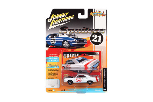 1970 Dodge Dart, White - Johnny Lightning JLSF022/48A - 1/64 scale Diecast Model Toy Car