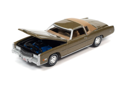 1975 Cadillac Eldorado, Tarragon Gold /Sandalwood Tan - Auto World AWSP098 - 1/64 scale Diecast Car