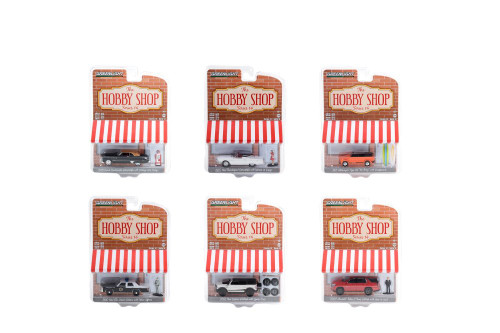 Greenlight The Hobby Shop Series 14 Diecast Car Set - Box of 6 assorted 1/64 Scale Diecast Model Cars