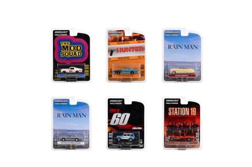 Greenlight Hollywood Series 36 Diecast Car Set - Box of 6 assorted 1/64 Scale Diecast Model Cars