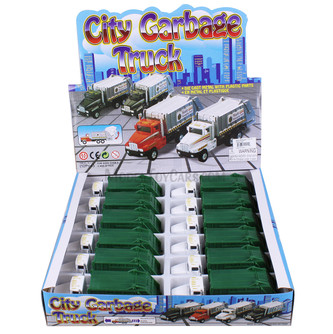 Showcasts 6" Garbage Truck Diecast Car Set - Box of 12 assorted  Diecast Model Cars