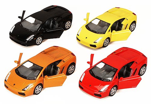 Lamborghini Gallardo Sports Car, SET OF 4 -  Kinsmart 5098D - 1/32 scale Diecast Model Toy Cars