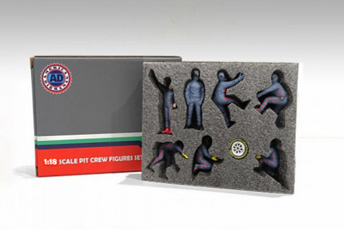 Formula One F1 Pit Crew Team Blue Set III, Blue - American Diorama 76558 - 1/18 Scale Figurine