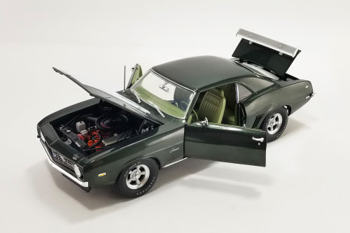 1969 Chevy Copo Camaro, Dark Green - Acme A1805724 - 1/18 Scale Diecast Model Toy Car
