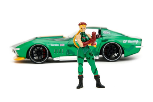 1969 Chevy Corvette w/ Cammy Figure, Street Fighter - Jada Toys 30837 - 1/24 Scale Diecast Car