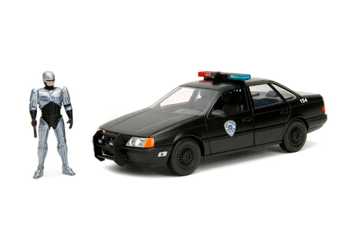 1986 Ford Taurus OCP Detroit Police w/ Robocop Figure - Jada Toys 33743 - 1/24 Scale Diecast Car
