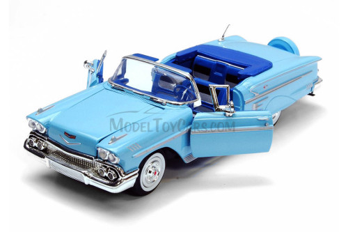 1958 Chevy Impala, Light Blue - Showcasts 77267LRBU - 1/24 Scale Diecast Model Toy Car