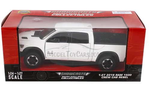 2019 Dodge Ram 1500 Crew Cab Rebel, White - Showcasts 71358W - 1/24 Scale Diecast Model Toy Car