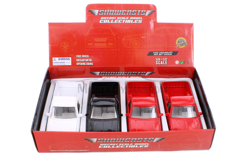 Showcasts 1992 Chevrolet 454 SS Pickup Truck Diecast Car Set - Box of 4 1/24 Scale Diecast Model Cars, Assorted Colors