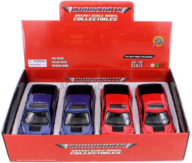 Showcasts® 2017 Ford F-150 Raptor Pickup Diecast Car Set - Box of 4 1/27 Scale Diecast Model Cars, Assorted Colors