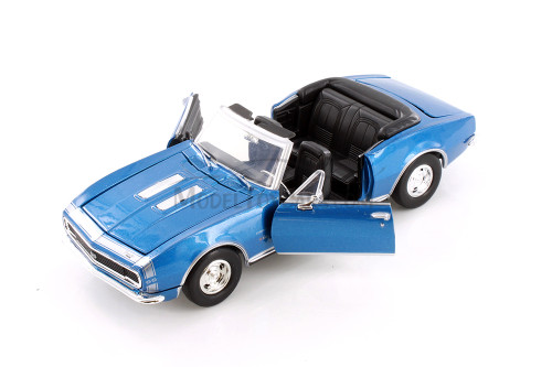 1967 Chevy Camaro SS Convertible, Blue - Showcasts 77301BU - 1/24 Scale Diecast Model Toy Car