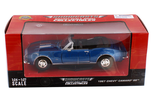 1967 Chevy Camaro SS Convertible, Blue - Showcasts 77301BU - 1/24 Scale Diecast Model Toy Car
