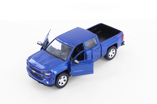 2017 Chevy Silverado 1500 LT Z71 Crew Cab, Blue - Showcasts 71348BU - 1/27 Scale Diecast Car