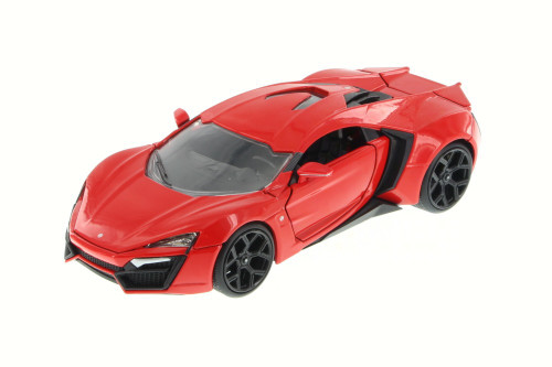 Diecast Car w/Display Turntable - Lykan HyperSport, Red - JADA 97373 - 1/24 Scale Diecast Car