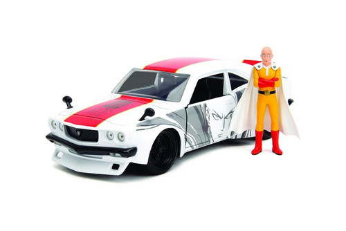 1974 Mazda RX-3 w/ Saitama Figure, One Punch Man - Jada Toys 33688 - 1/24 Scale Diecast Car