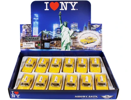 I Love New York 1957 Yellow Chevy Bel Air Taxicab - 5360D-ILNY - 1/40 Scale Set of 12 Model Cars