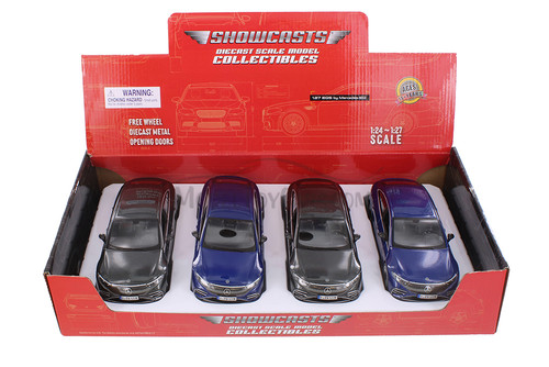 2022 Mercedes-Benz EQ Sedan, Blue & Black, Showcasts 37902 - 1/24 Scale Set of 4 Diecast Model Cars