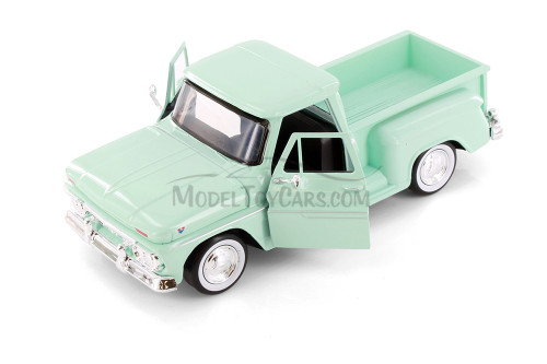1966 GMC C1000 Fenderside Pickup Truck, Light Green - Showcasts 71379GN - 1/24 Scale Model Toy Car