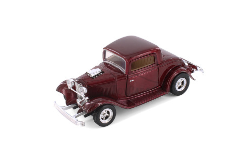 1932 Ford Coupe Classic Oldies Car, Burgundy - Showcasts 73251 - 1