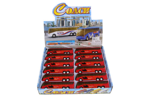 Big Coach Bus, Red - Showcasts 9803DBG - 6 Inch Scale Set of 12 Diecast Model Toy Buses