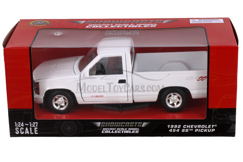 1992 Chevy 454 SS Pickup Truck, White - Showcasts 77203W - 1/24 Scale Diecast Model Toy Car