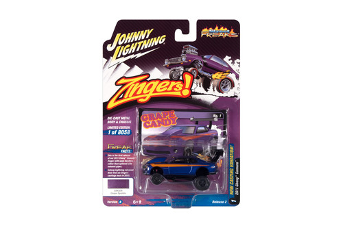2011 Chevy Camaro, Metallic Purple w/Orange Graphics, Johnny Lightning JLSF024/48B - 1/64 Scale Car