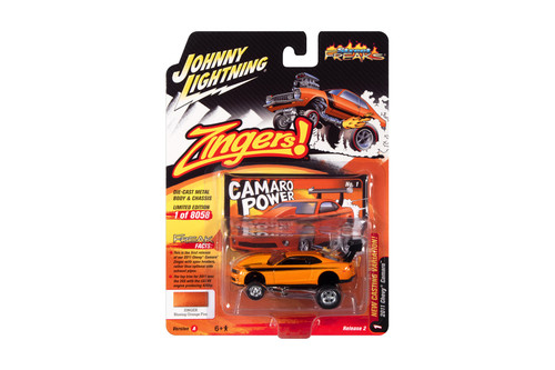 2011 Chevy Camaro, Sunset Metallic Orange - Johnny Lightning JLSF024/48A - 1/64 Scale Model Toy Car