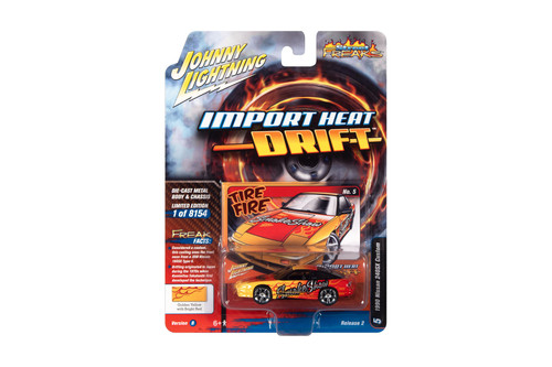 1990 Nissan 240SX Smoke Show Graphics, Red W/Yellow - Johnny Lightning JLSF024/48B - 1/64 Scale Car