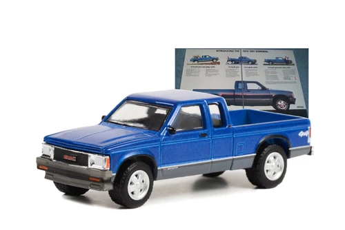 1991 GMC Sonoma Pickup Truck, Blue - Greenlight 39110F/48 - 1/64 Scale Diecast Model Toy Car