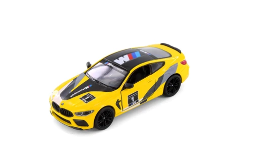 BMW M8 Competition Coupe Livery Edition, Yellow - Kinsmart 5425DF - 1/38 Scale Diecast Model Car