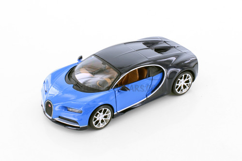 Bugatti Chiron, Blue - Showcasts 37514 - 1/24 Scale Set of 4 Diecast Model Toy Cars