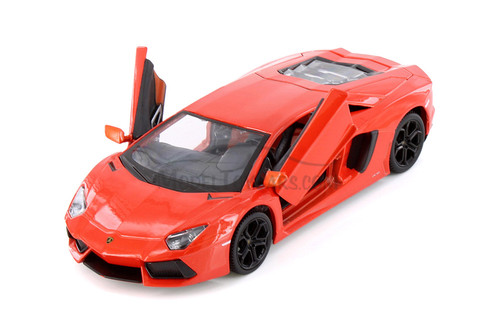 Lamborghini Aventador Coupe, Orange - Showcasts 37210 - 1/24 Scale Set of 4 Diecast Model Toy Cars