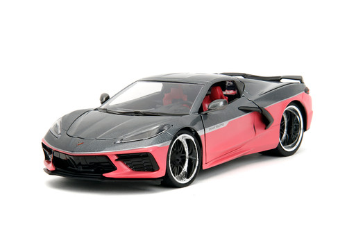 2020 Chevy Corvette Stingray w/ Base, Metallic Gray/Pink - Jada